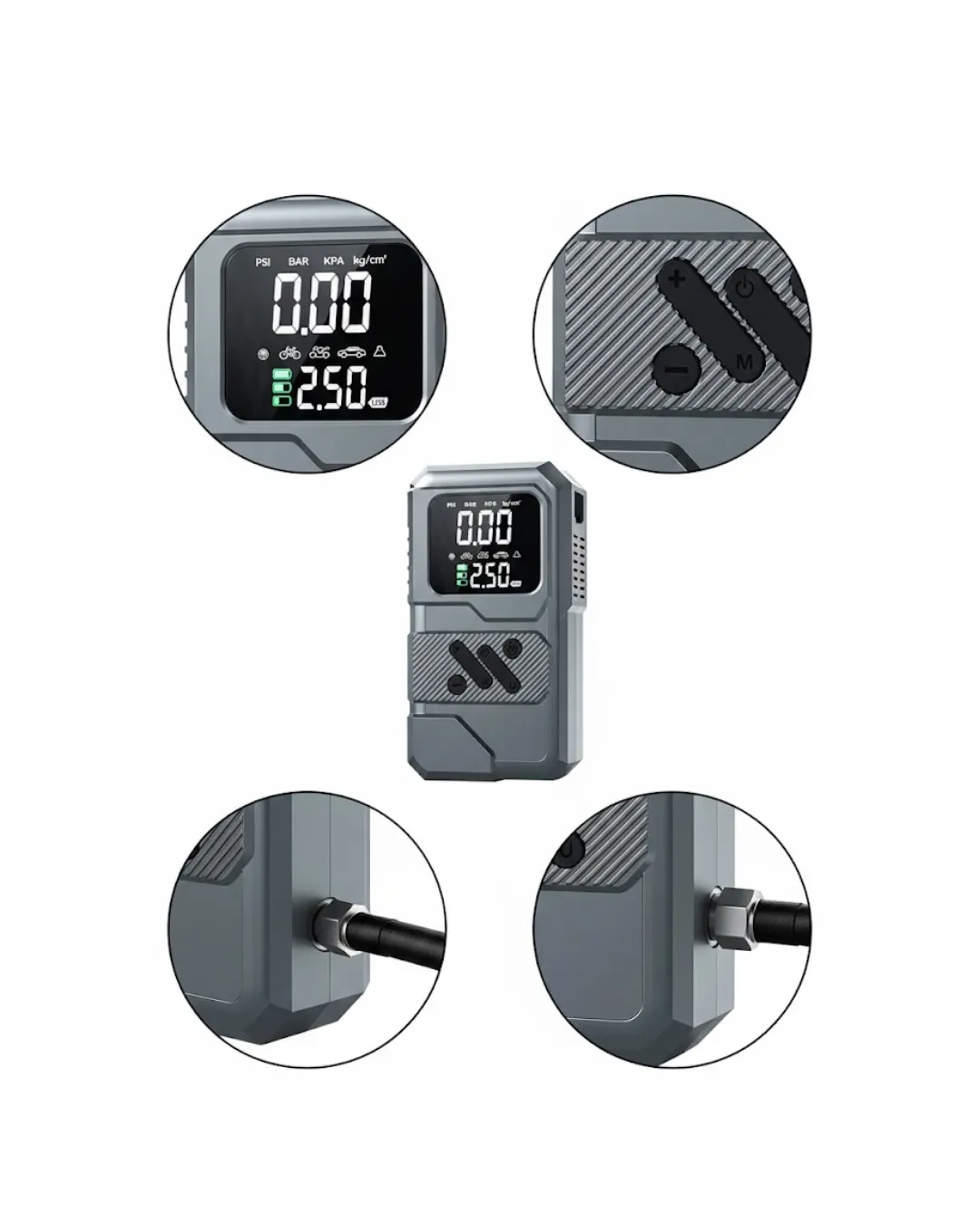 Çok Fonksiyonlu Akü Takviye ve Taşınabilir Hava Kompresörü