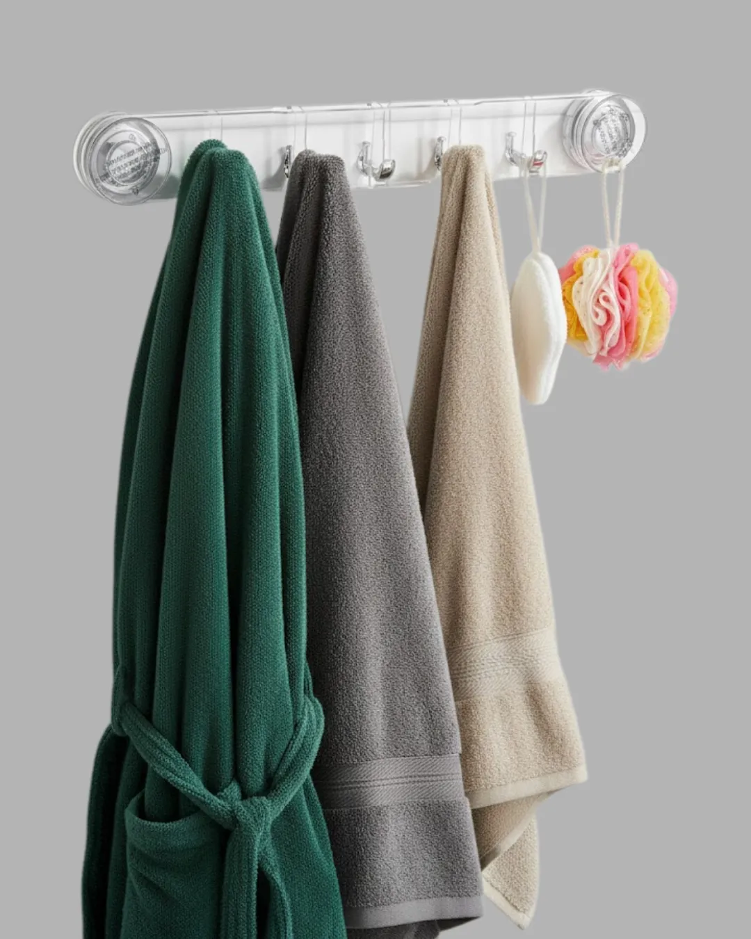 Vakumlu ve Yapışkanlı Mutfak Banyo Askılığı 5 Bölmeli Pratik Düzenleyici