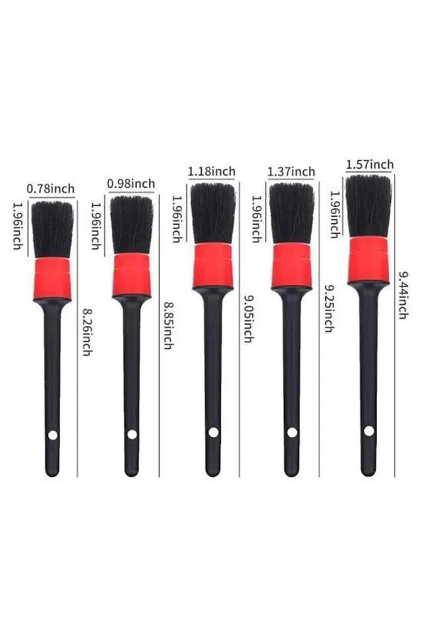 5 Adet Oto Detaylı Temizleyici Araç İçi Temizlik Fırça Seti Koltuk Döşeme Kapı Toz Alma Fırçası