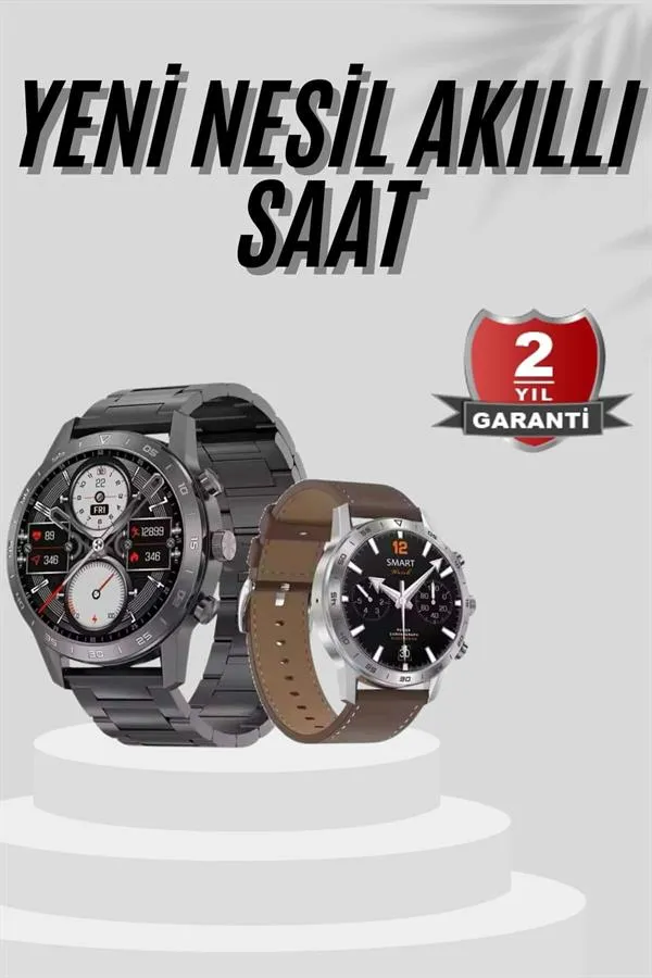 Akıllı Saat Çelik Kordon Çağrı Cevaplama Amoled Ekran Titreşimli Uyku ve Sağlık Takibi