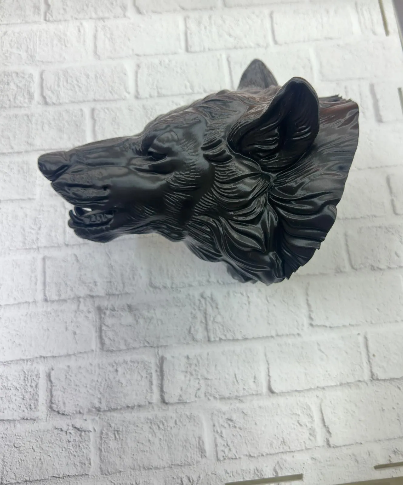 Siyah Ayı Figürü Duvar Dekoru Asılabilir Hediyelik Heykel 25x19 cm