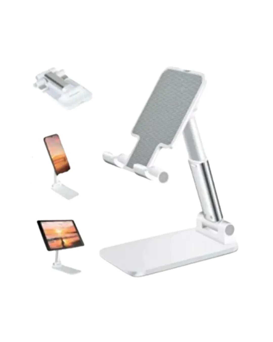 Ayarlanabilir Ergonomik Katlanabilir Masaüstü Telefon Tutucu Beyaz