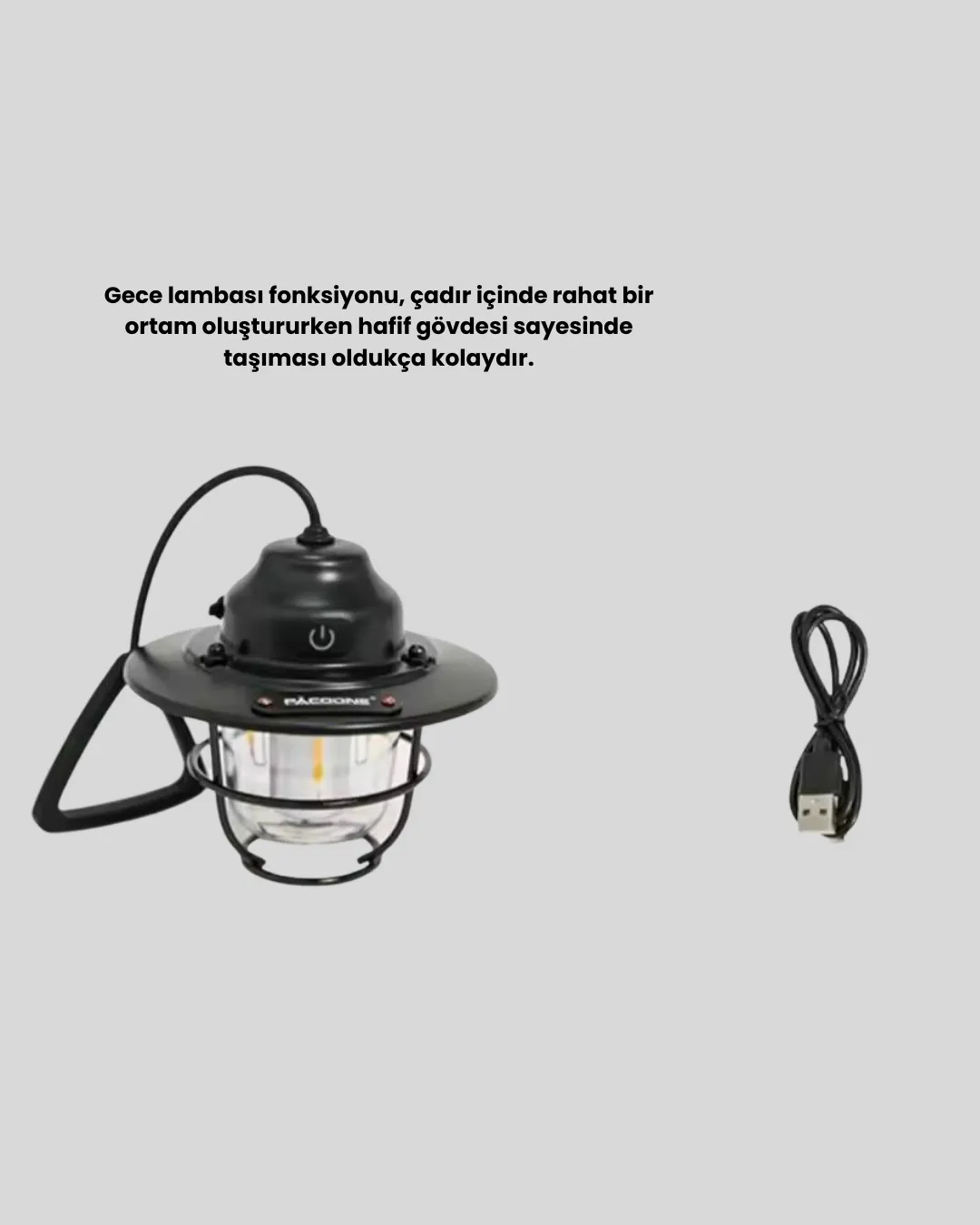 Taşınabilir Retro Çam Konisi Kamp Lambası Gece Işığı Su Geçirmez