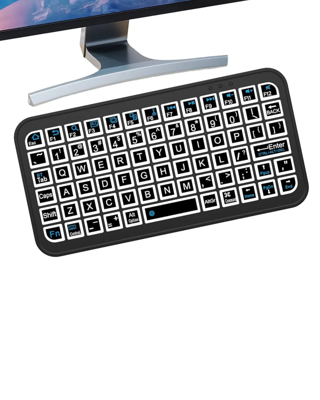 RGB Işıklı Kablosuz Mini Klavye 10 mm İnce Gövde