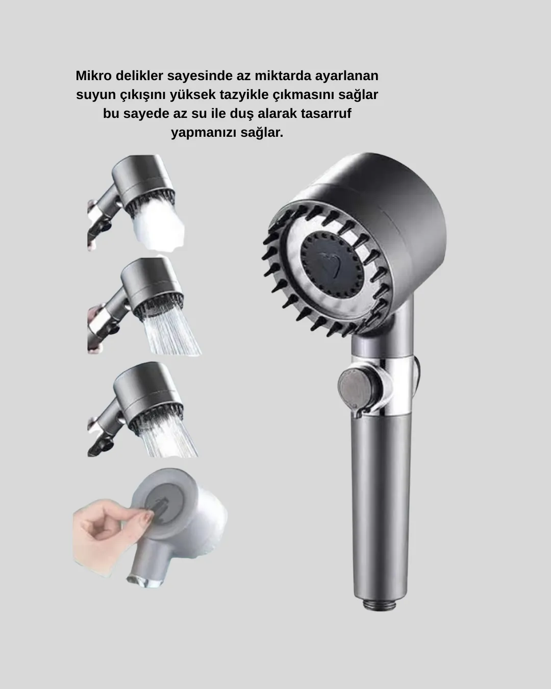 Spa Etkili Masaj Uçlu Duş Başlığı Ergonomik Tasarım