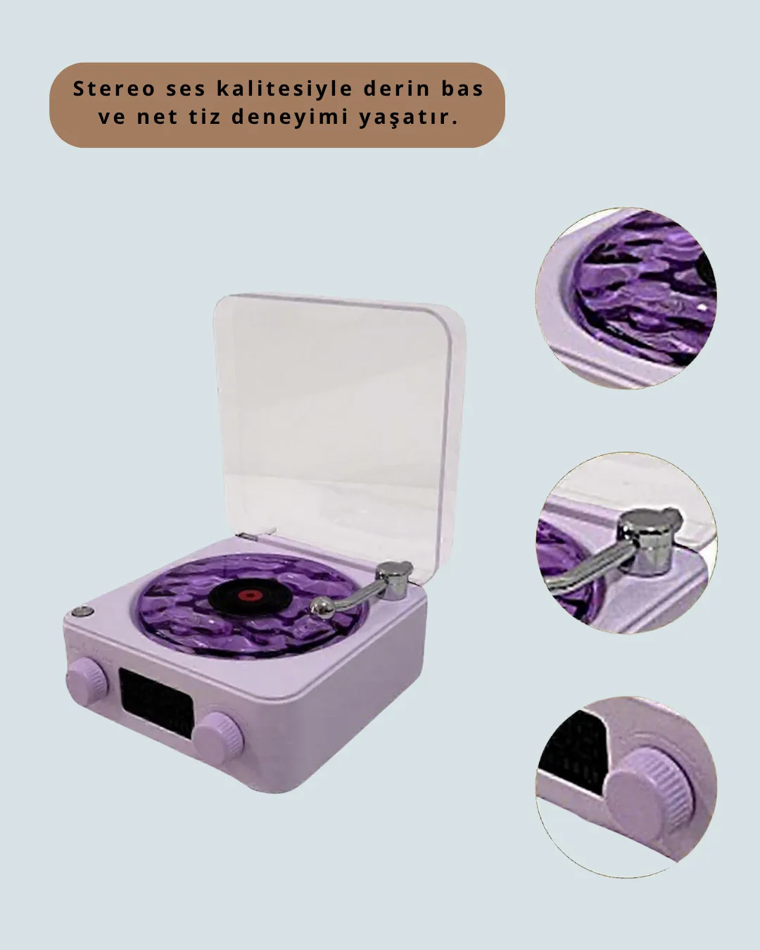 Bluetooth Retro Pikap Hoparlör – Projektörlü Gece Lambası