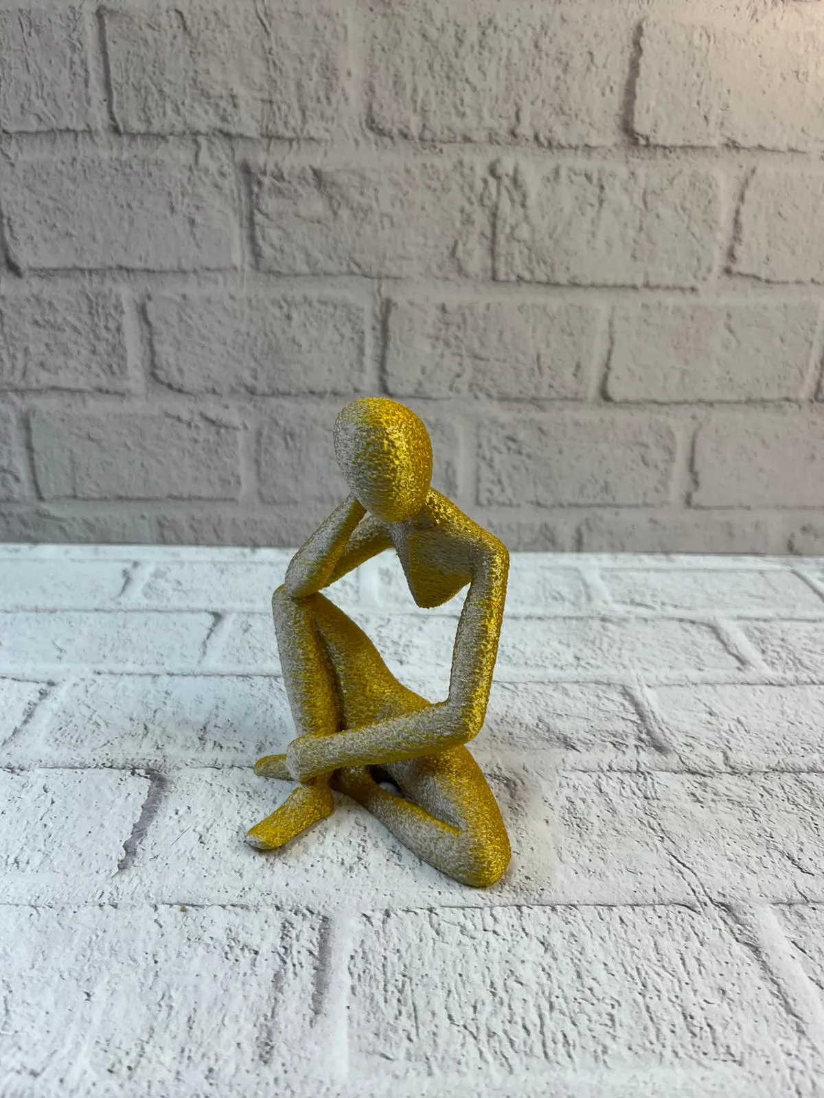 Minimal Sarı İnsan Figürü Biblo Ev ve Ofis Dekoru