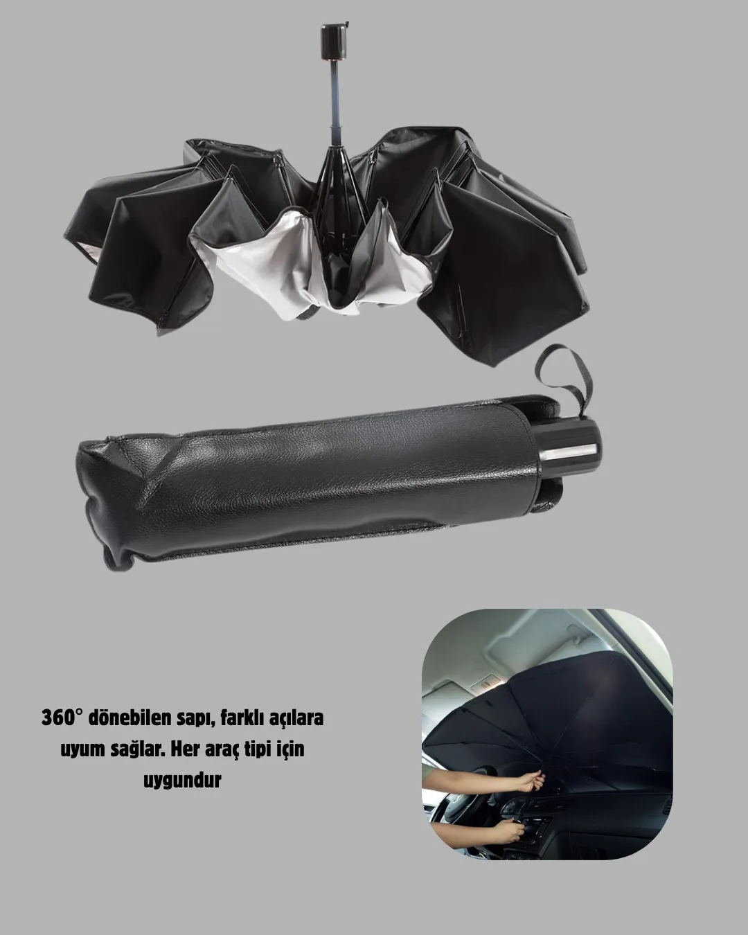 360° Ayarlanabilir Ön Cam Güneşliği – Pratik Kullanım ve Dayanıklı Yapı