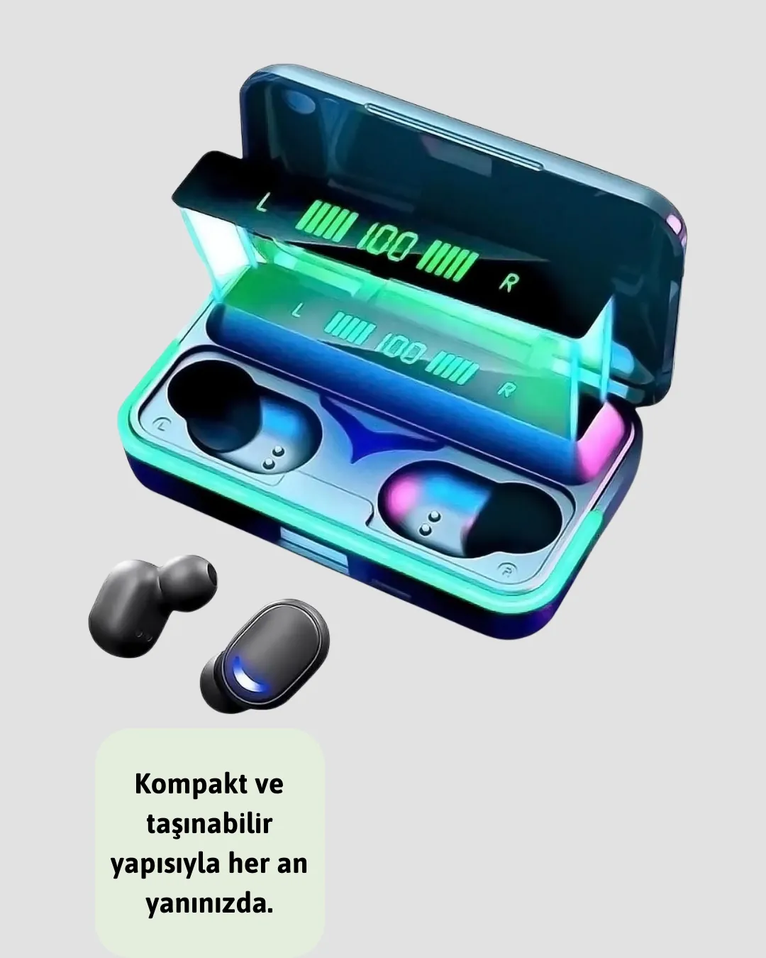 Powerbank Özellikli Bluetooth 5.1 Kulaklık Oyun ve Müzik İçin