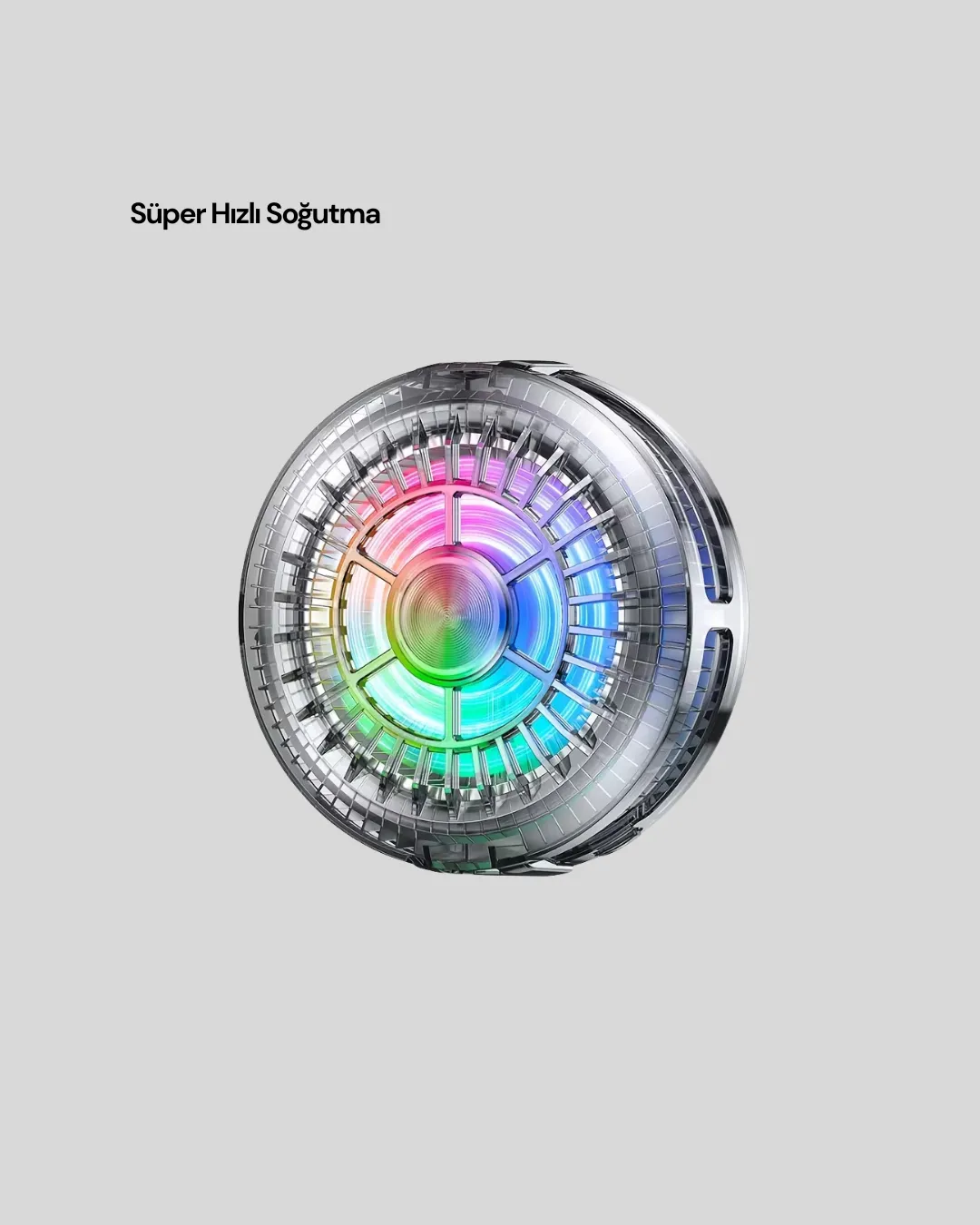 Gaming Telefon Soğutucu RGB Fan Sessiz Çalışma Tüm Modeller Uyumlu