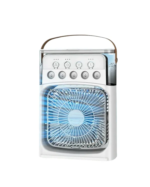 USB Bağlantılı 3'ü 1 Arada Nemlendirici Mini Klima Fan | 7 Renk Işıklı