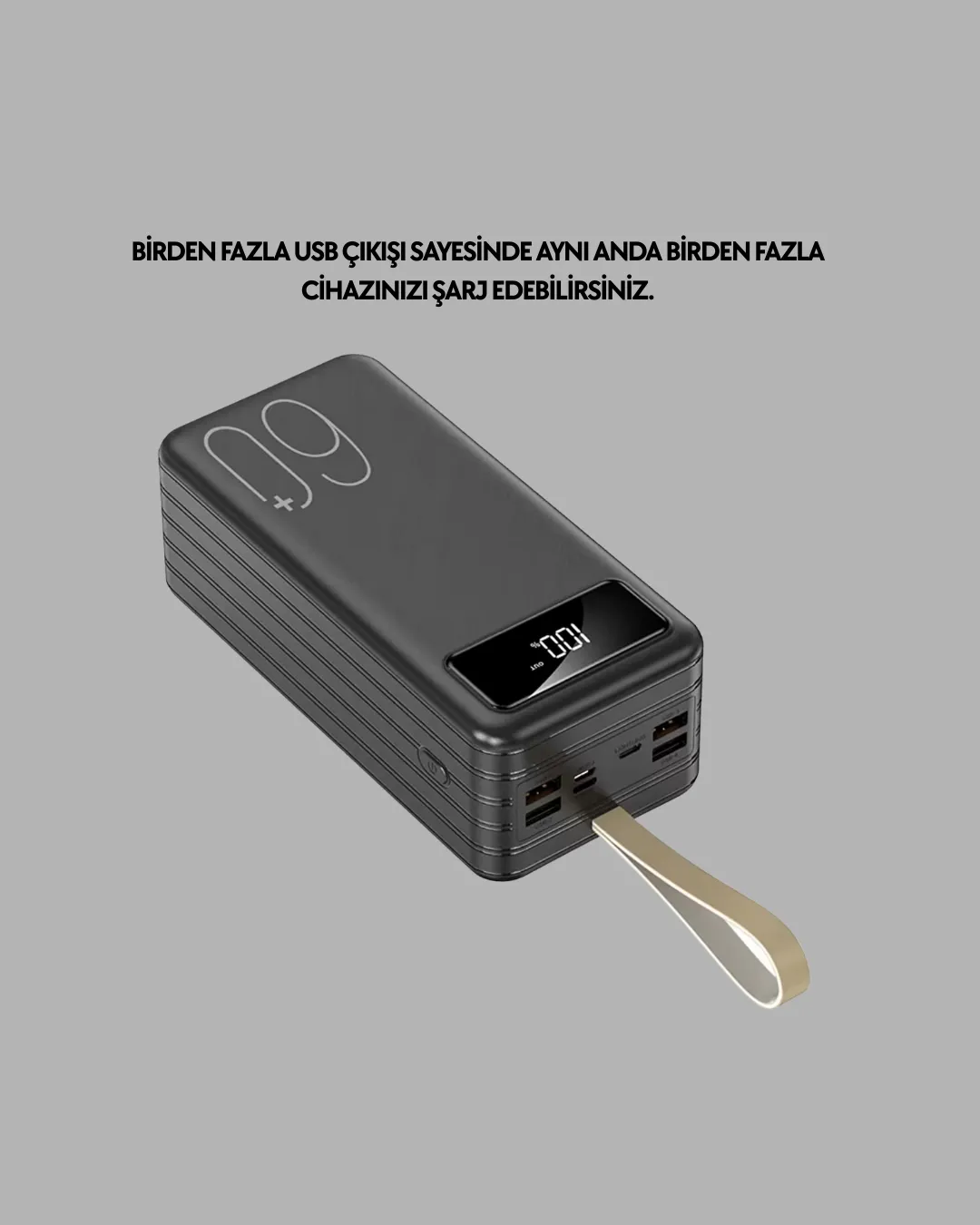 4 Çıkışlı Hızlı Şarj Destekli Powerbank