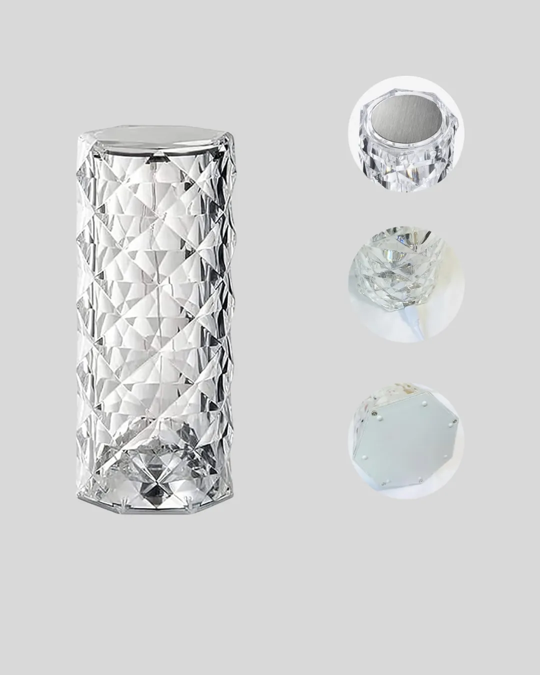 Kristal Tasarımlı RGB LED Gece Lambası – Kumandalı, Renk Değiştiren Dekoratif Işık