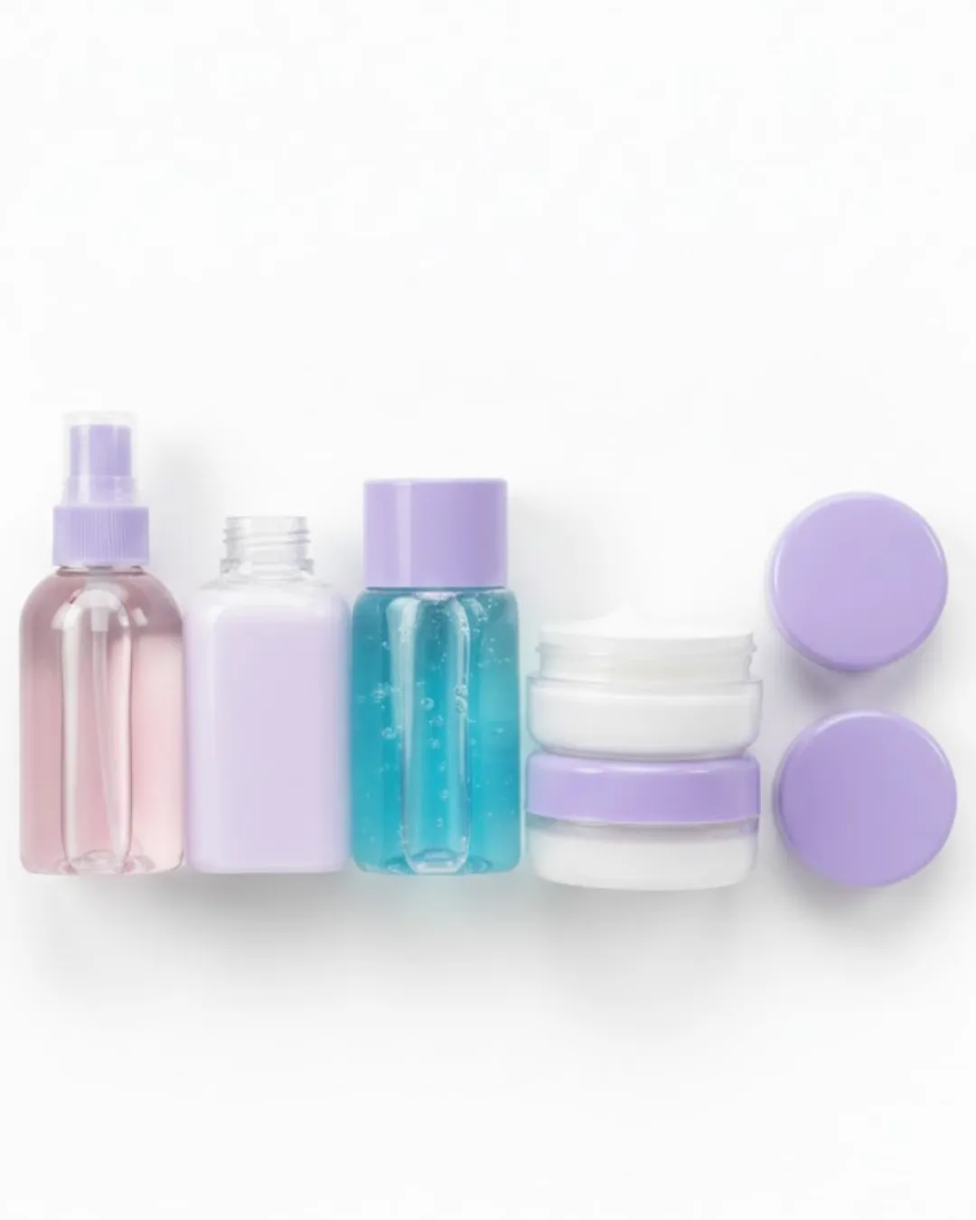 5 Parça Şeffaf Seyahat Kozmetik Seti 30 ml