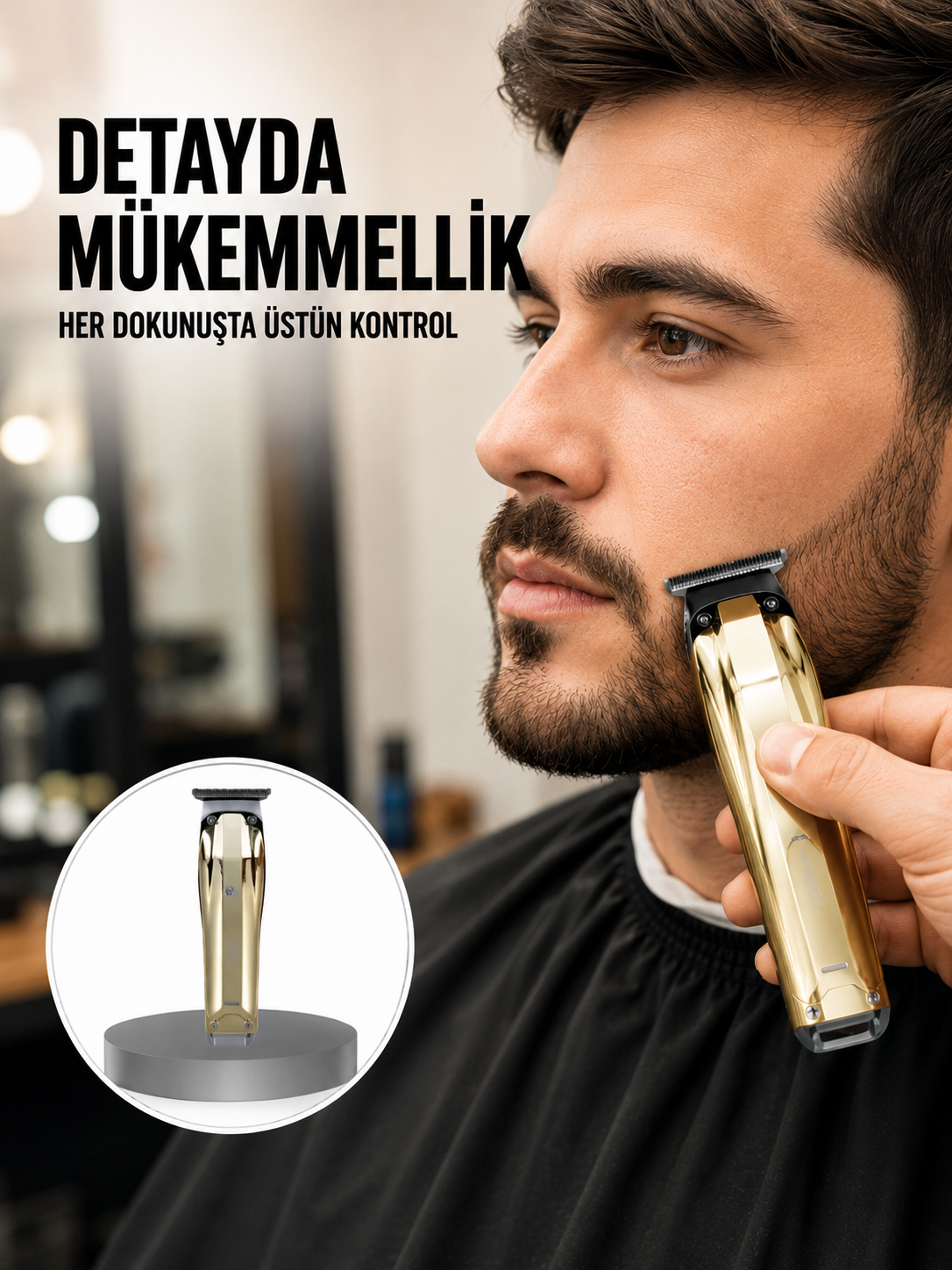 USB Şarjlı Saç Sakal Kesme Makinesi Hassas Detay Kesim İçin