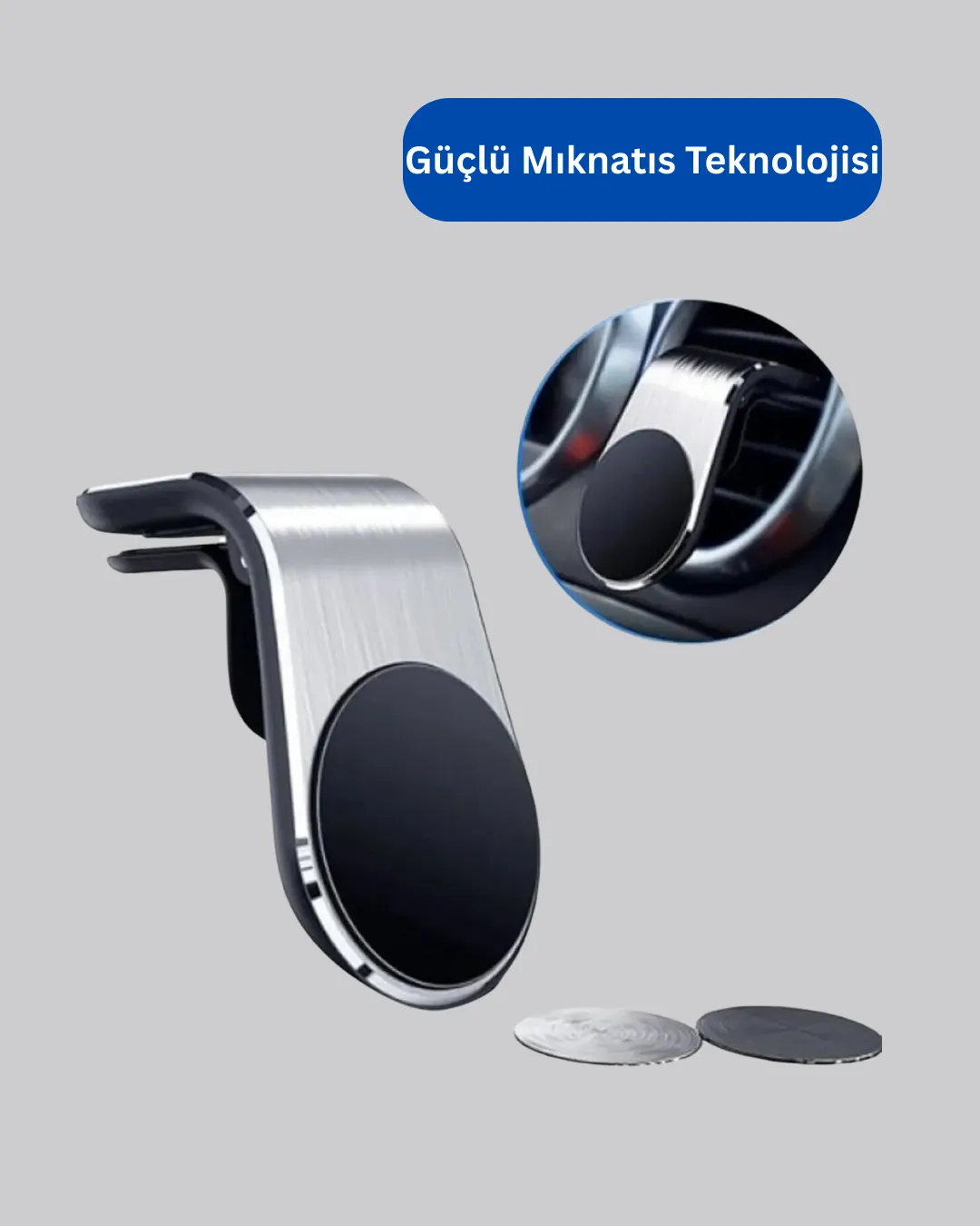 Manyetik Araç Telefon Tutucu – 360° Döner Kalorifer Petekli