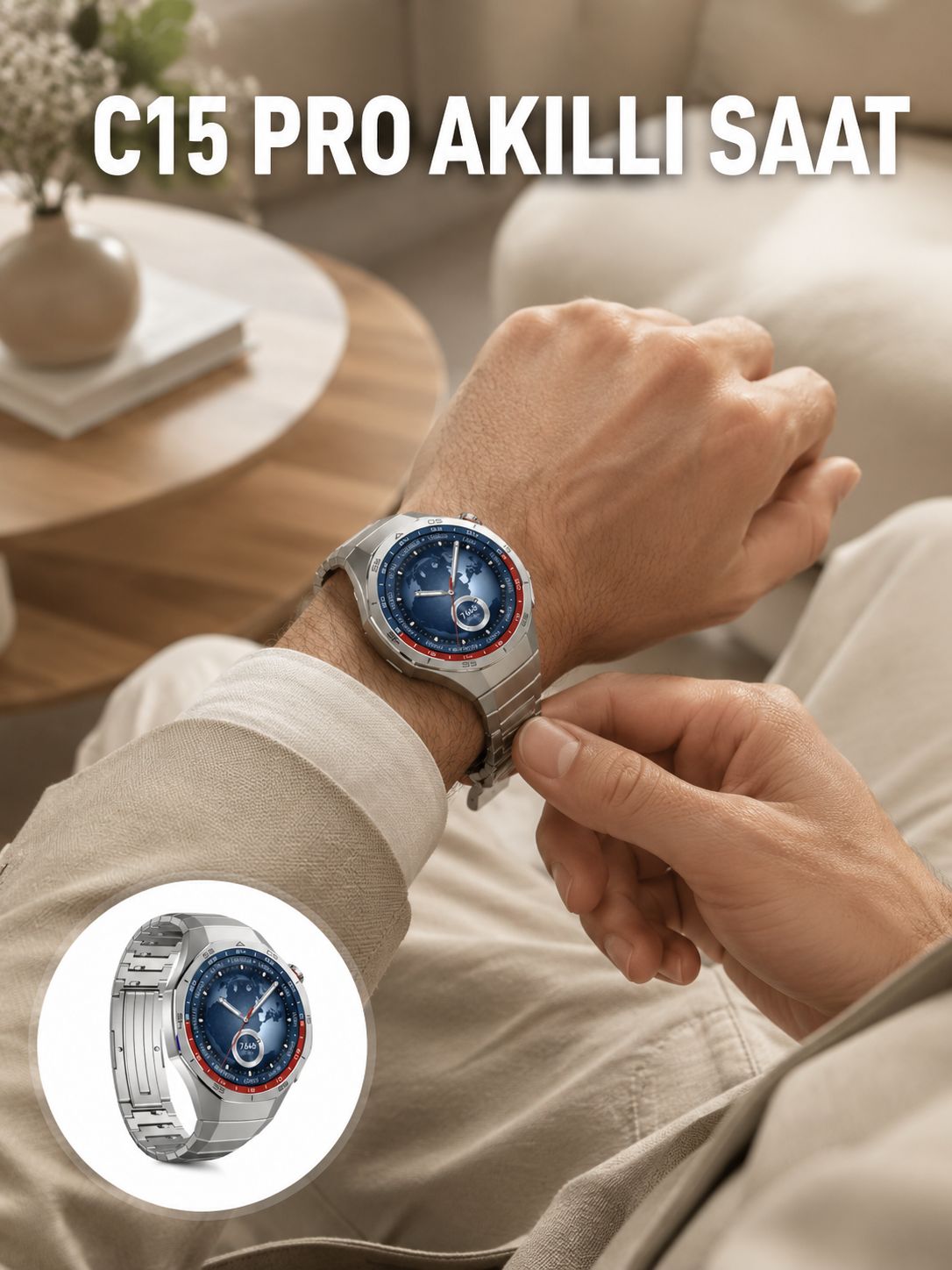 Dayanıklı Kordonlu Şarjlı Akıllı Saat