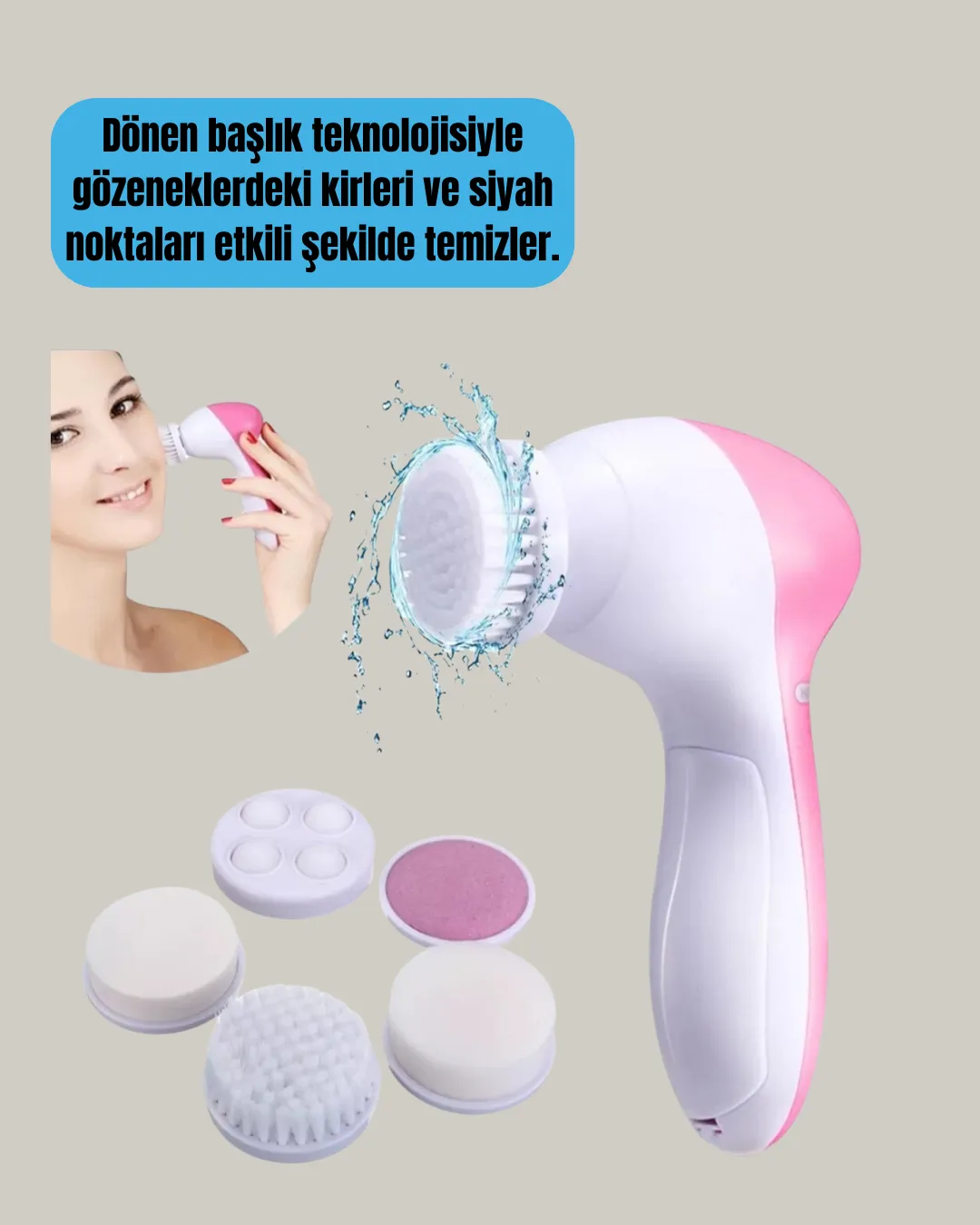 Fırçalı Yüz Temizleme ve Spa Masaj Cihazı