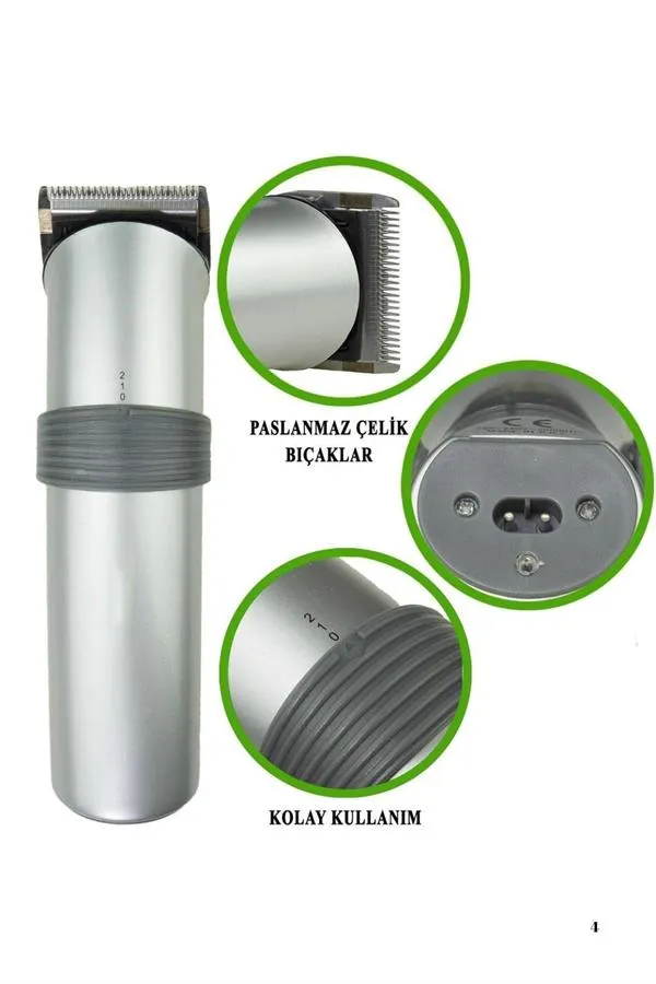 Yeni Nesil Profesyonel Şarjlı Saç Sakal Tıraş Makinesi Ayarlanabilir 4 Taraklı