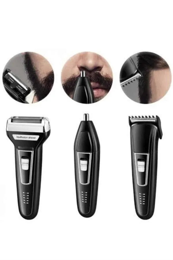 Kulak Burun Kıl Kesme Ense Yanak Tıraş Seti 3 Başlıklı Profesyonel