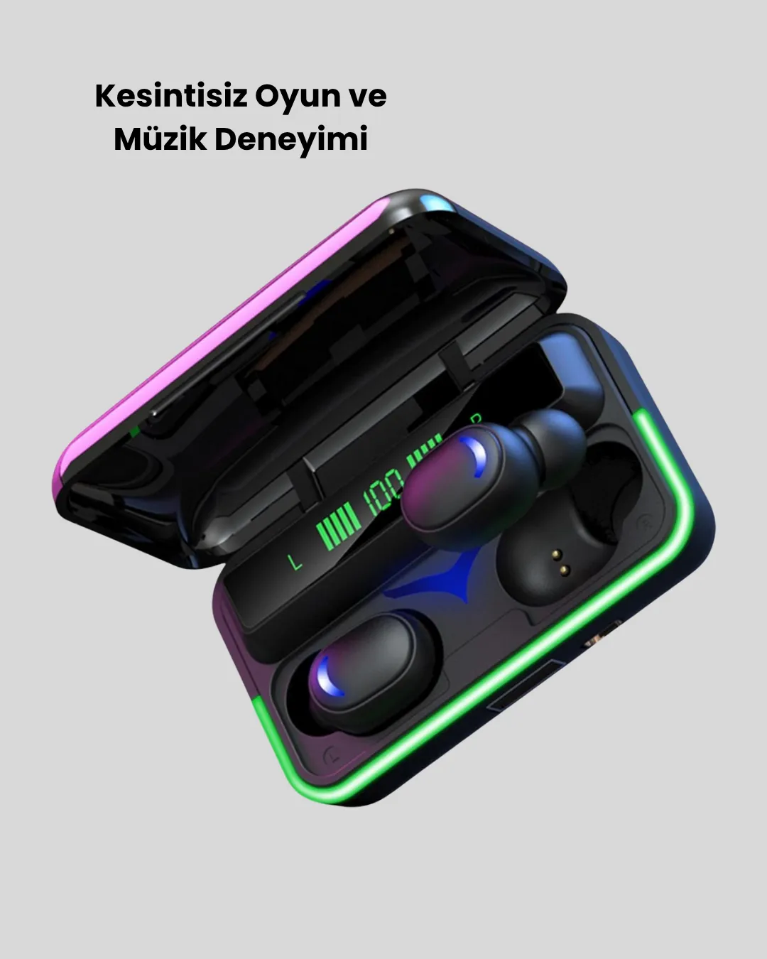 E10 Kablosuz Bluetooth Kulaklık – 3D Ses, Powerbank Şarj Kutusu