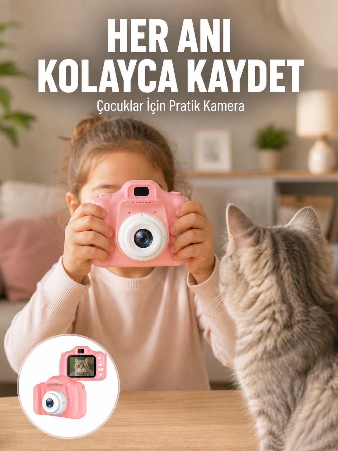 HD Video Kayıt Özellikli Mini Dijital Kamera Fotoğraf Çekimli USB Şarjlı