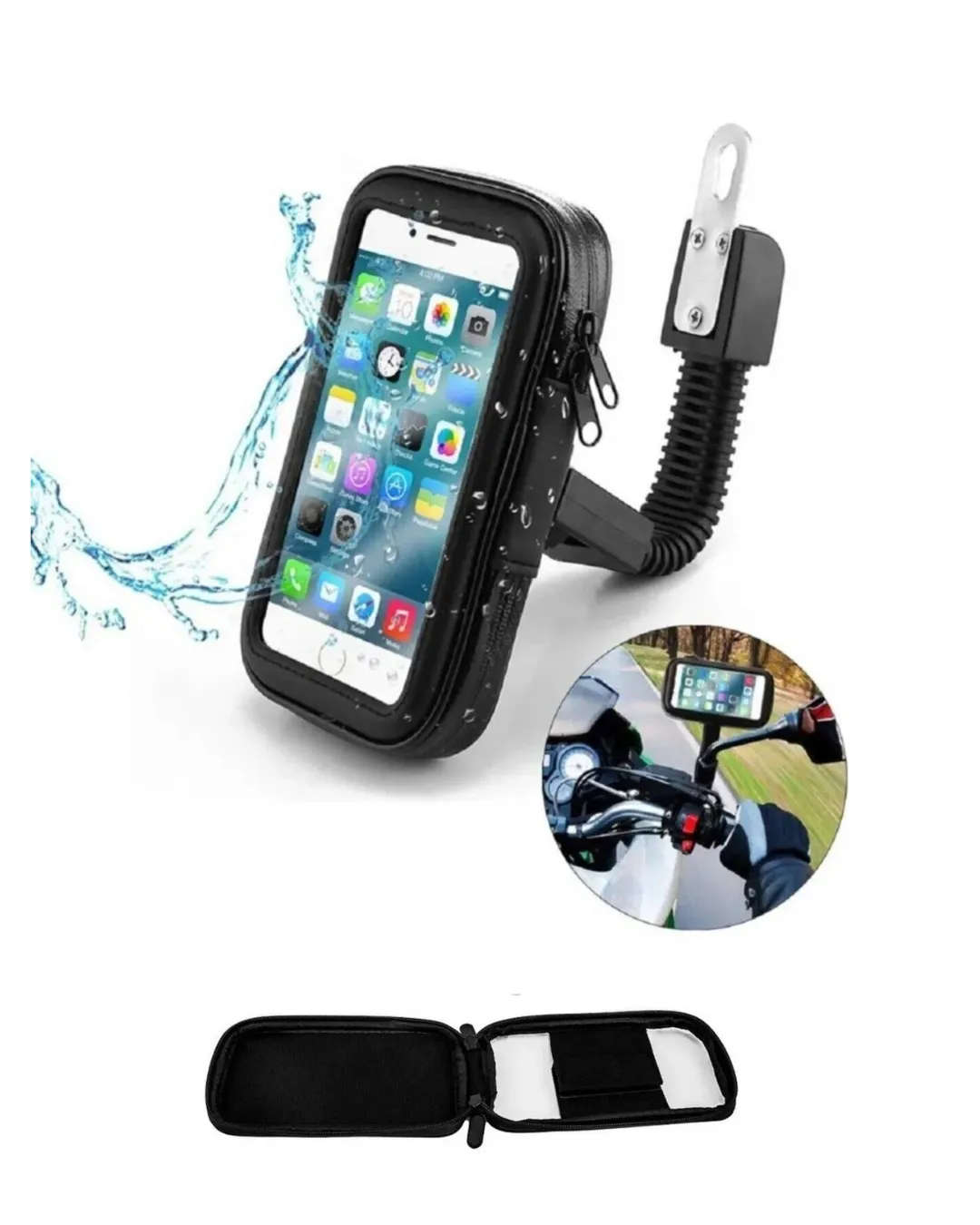 Su Geçirmez Motosiklet Telefon Tutucu Evrensel Gidon Montaj Navigasyon Standı
