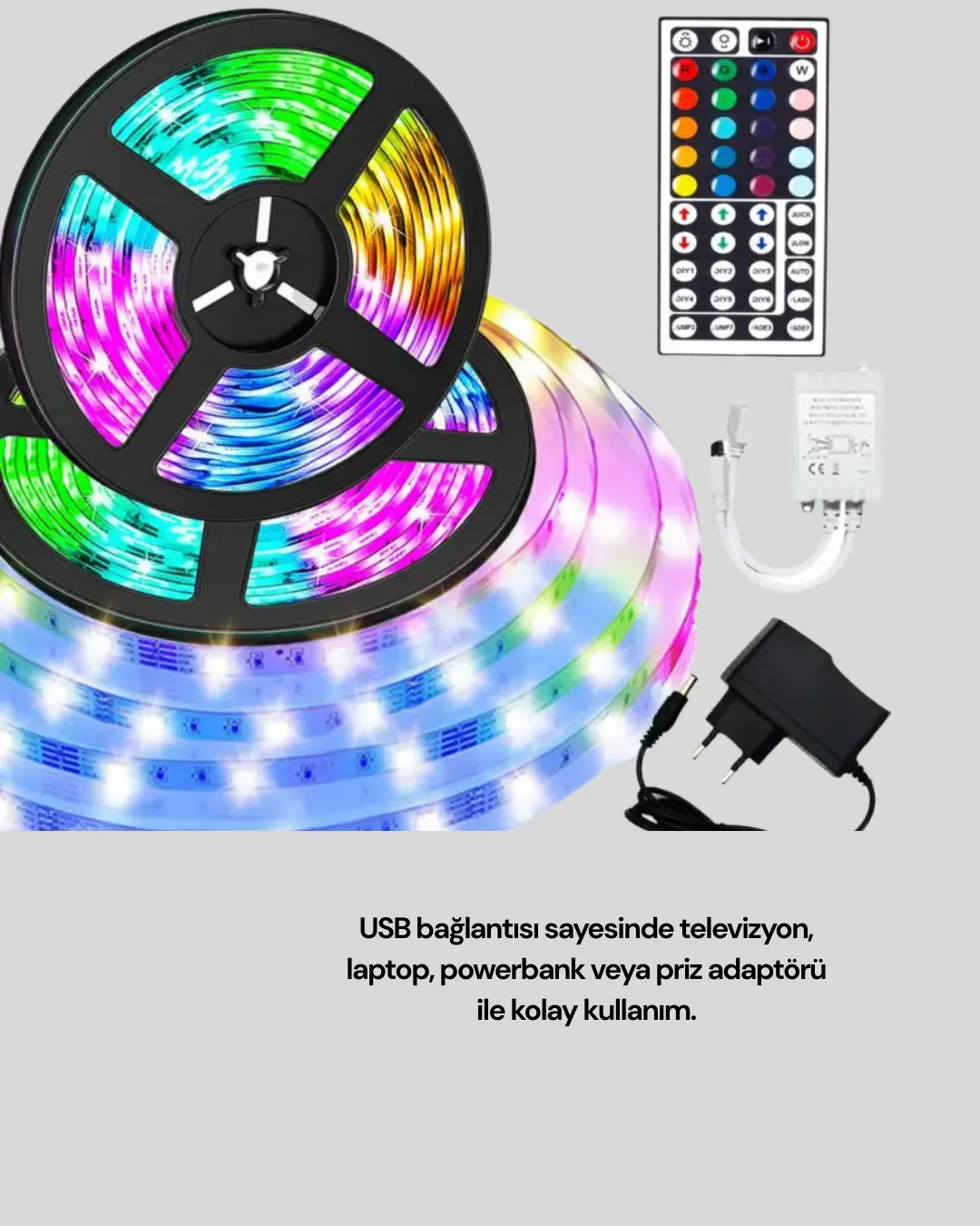 Bluetooth Kontrollü Smart Şerit Led 10M Sese Duyarlı RGB Aydınlatma