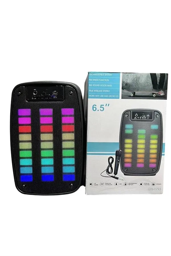 Bluetooth Hoparlör Taşınabilir Şarjlı Işıklı Büyük Boy Yüksek Ses Kaliteli