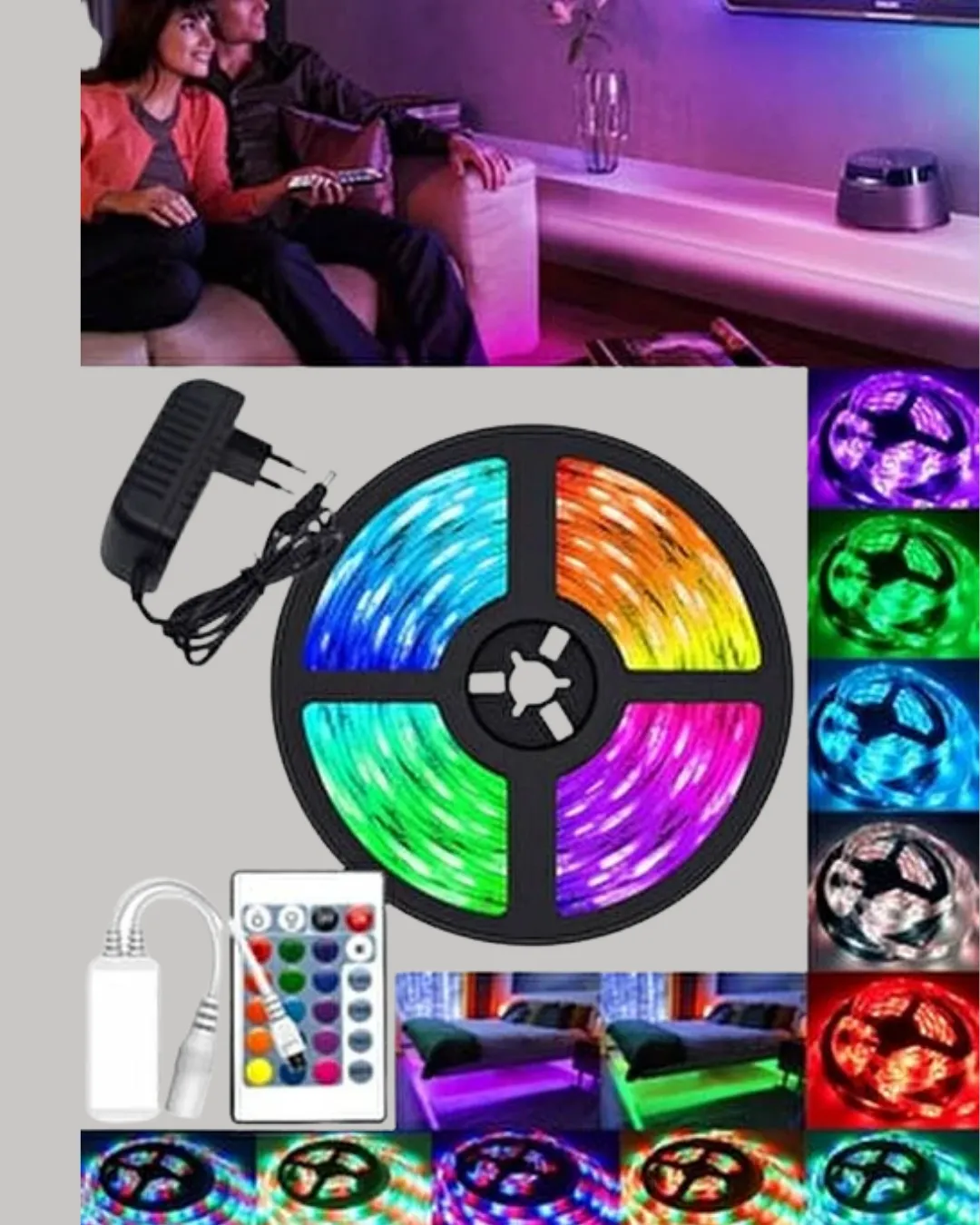 Uzaktan Kumandalı RGB Smart Şerit LED Işık Esnek ve Taşınabilir Dekorasyon