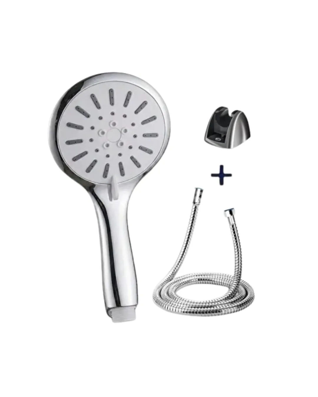 Çok Fonksiyonlu 4 Modlu El Duşu Başlığı Krem Duş Seti Spiral Hortumlu
