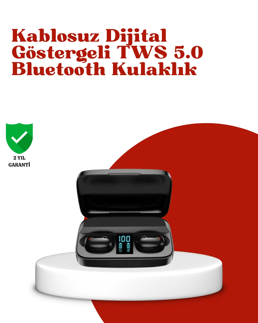 Dokunmatik Kontrollü ABS Malzemeli Bluetooth Kulaklık + Yüksek Kapasiteli Kutu