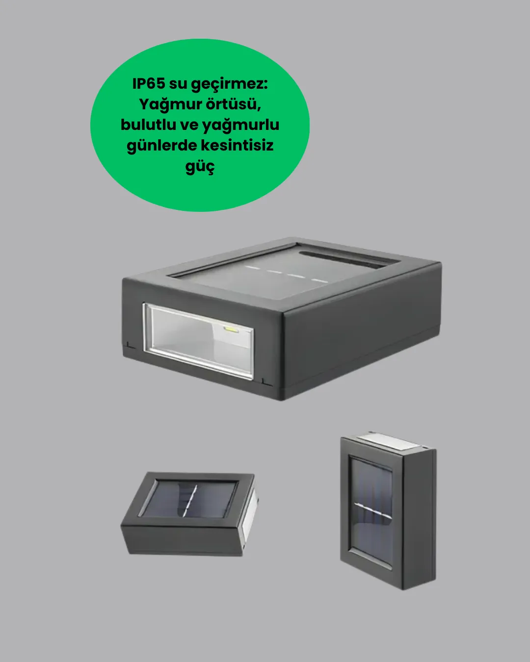 Güneş Enerjili Su Geçirmez LED Duvar Lambası