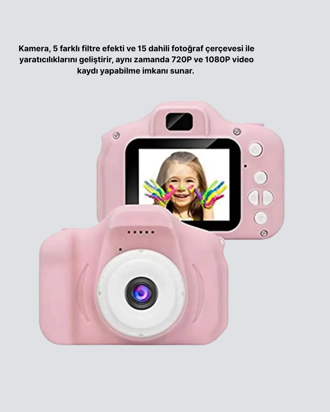Mini Dijital Çocuk Kamerası 8MP HD Ekranlı 1080P Video ve Şarjlı