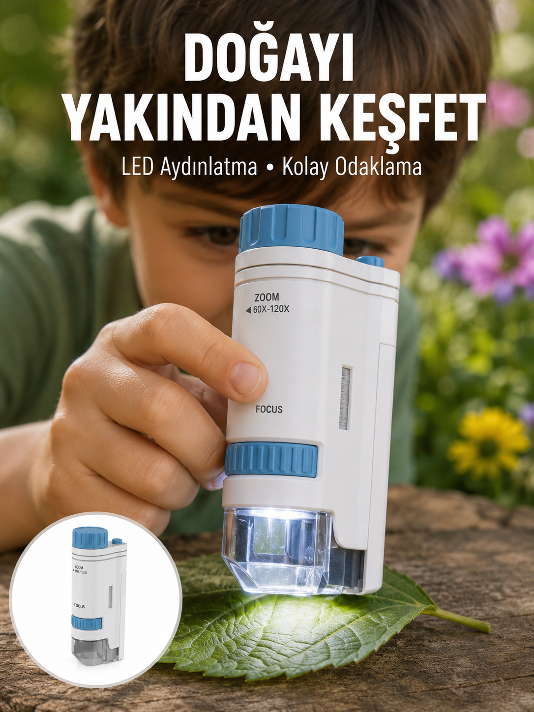 ABS Gövdeli Öğrenci ve Hobi Mikroskobu – Mavi Renk