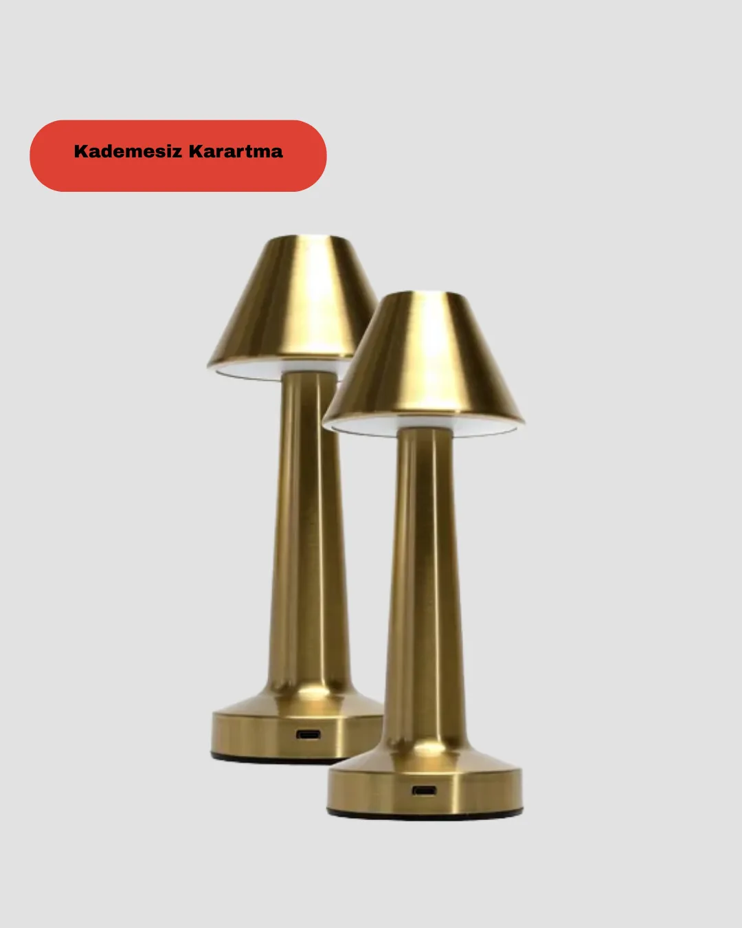 LED Masa Lambası 3 Renk Ayarlı Şarjlı Kablosuz Modern Tasarım