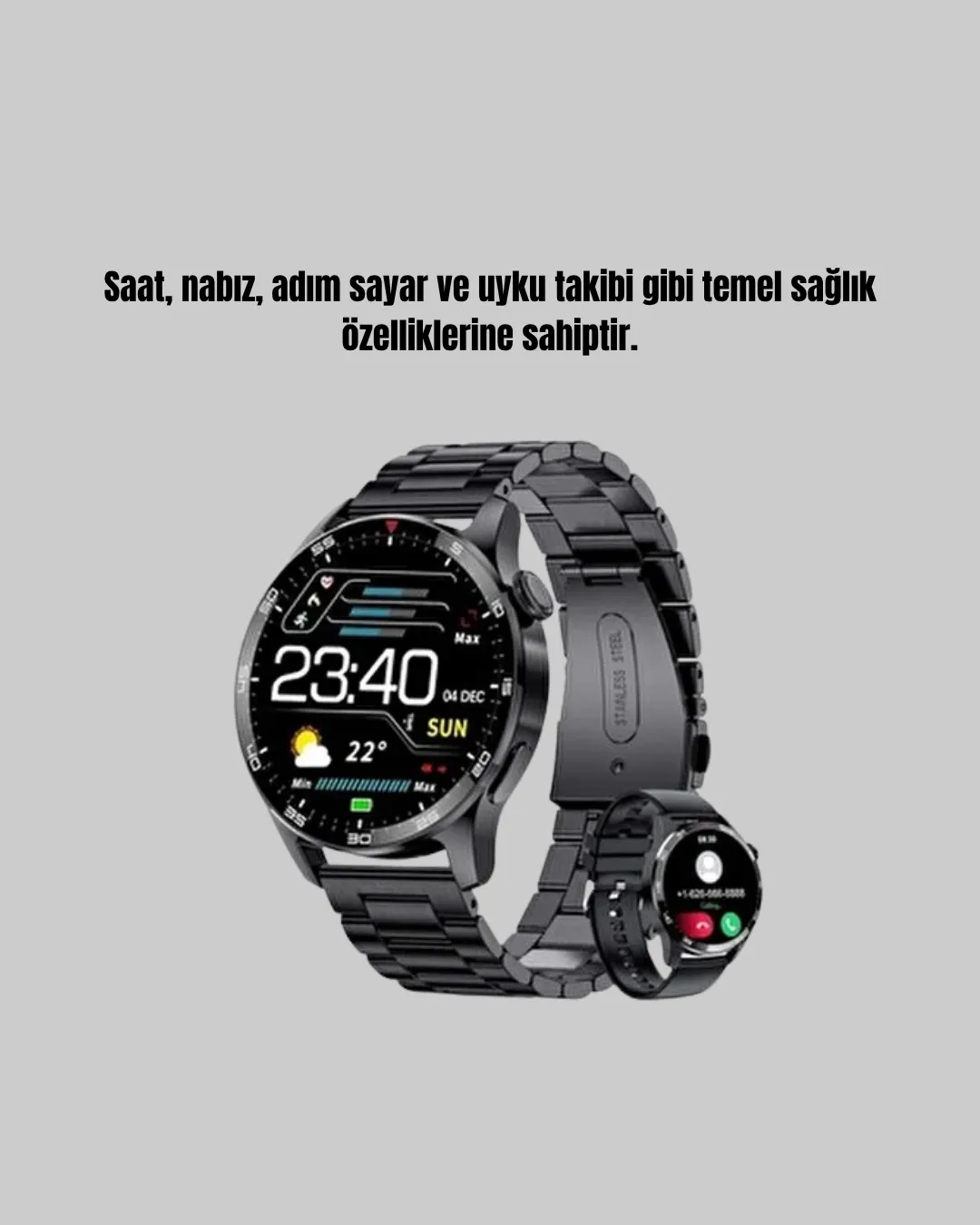 100mAh Şarjlı Akıllı Saat – Mesaj Bildirimi, Müzik Kontrolü ve Ergonomik Tasarım