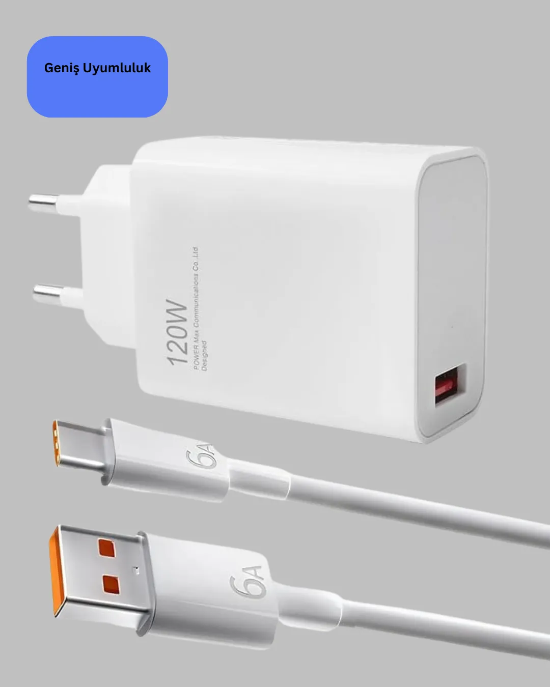 120 Watt Type C Hızlı Şarj Cihazı  Reno 4 5 6 Uyumlu