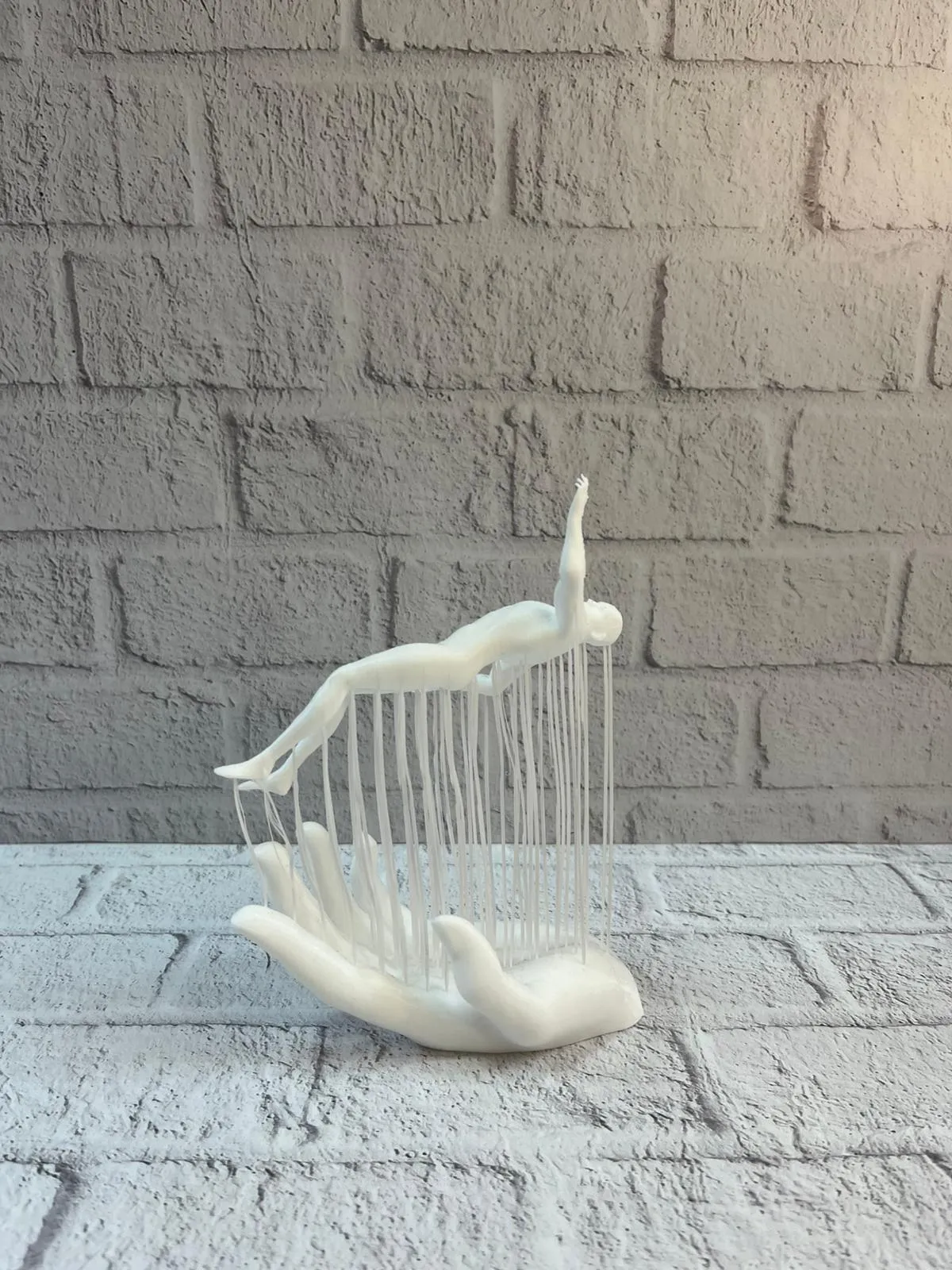 3D El İnsan Figürü Beyaz Modern Sanatsal Dekoratif Biblo