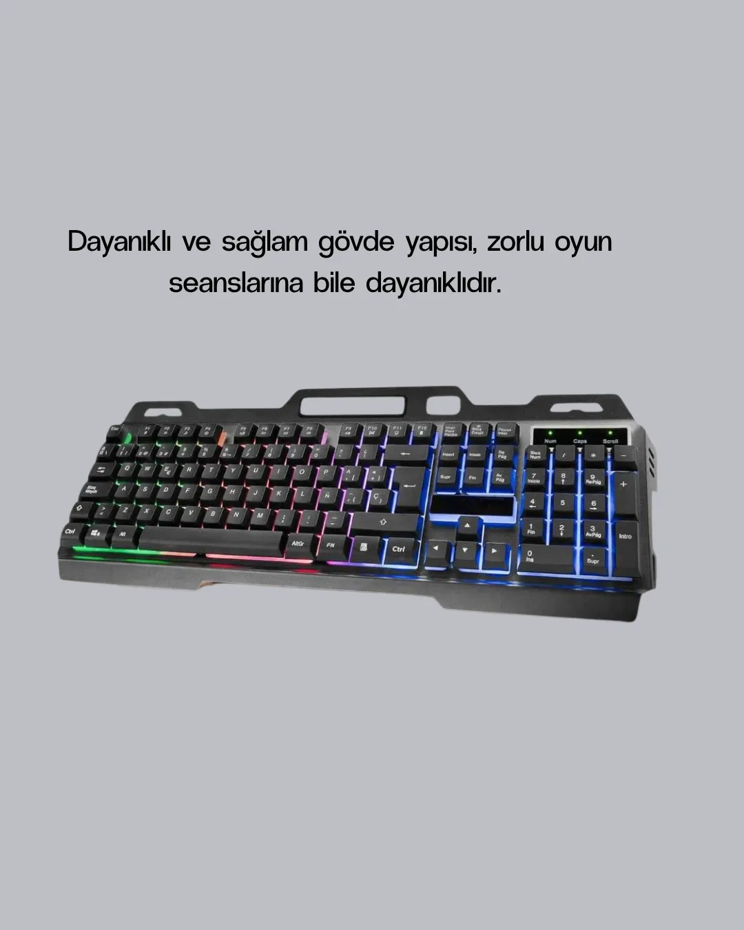 RGB Aydınlatmalı Klavye Mouse Seti – USB Bağlantılı, Türkçe Q, Ayarlanabilir DPI, Ergonomik Yapı
