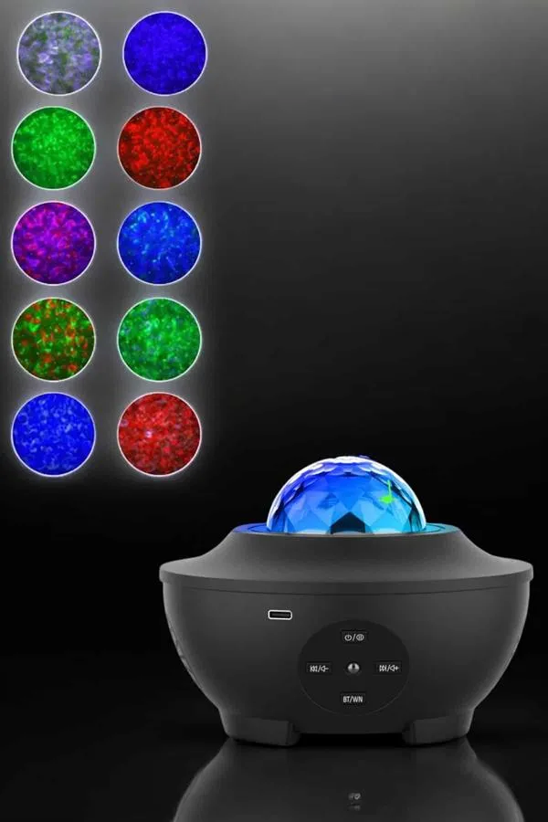 Projektör Yıldız Gece Lambası Disko Topu Bluetooth Bağlantılı Taşınabilir Şarjlı