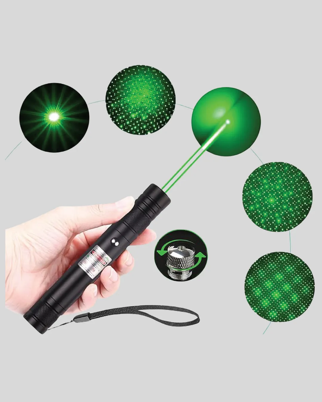 Uzun Mesafe Görünürlüklü Yeşil Lazer Pointer Şarjlı